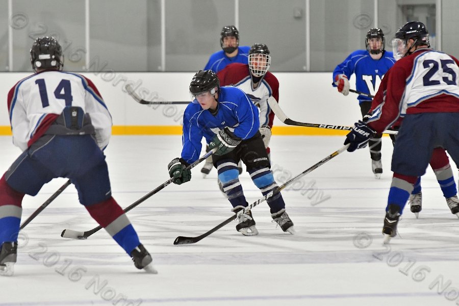 Wheaton College Men\'s Ice Hockey vs Middlesex Community College. - Photo By: KEITH NORDSTROM